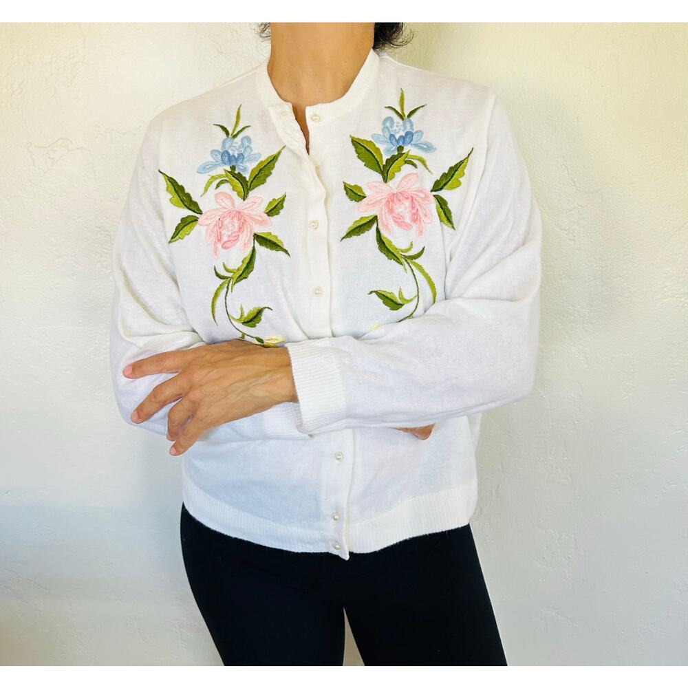 Vintage Herald White Cardigan